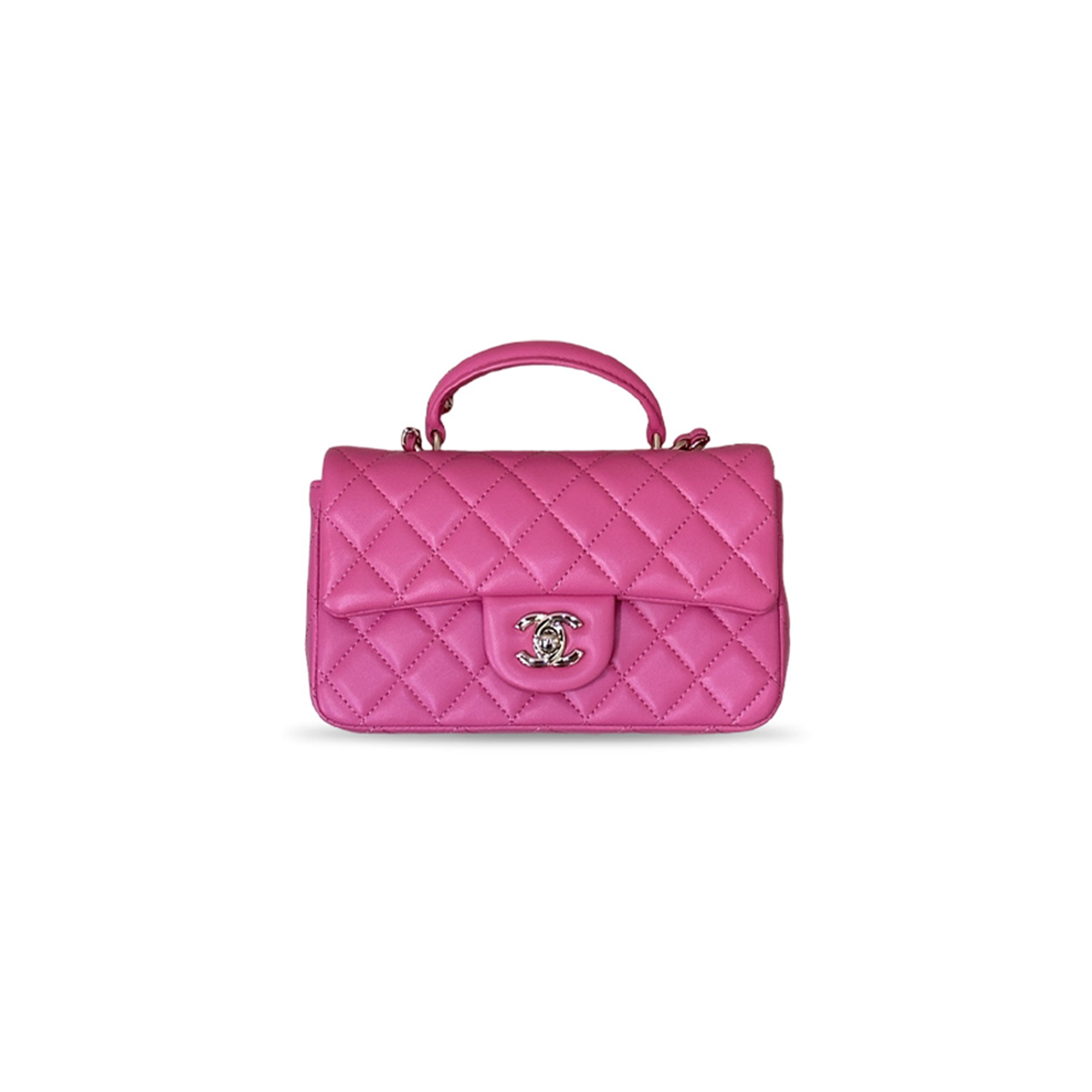 CHANEL LAMBSKIN QUILTED MINI TOP HANDLE RECTANGULAR FLAP (20*13*7cm)